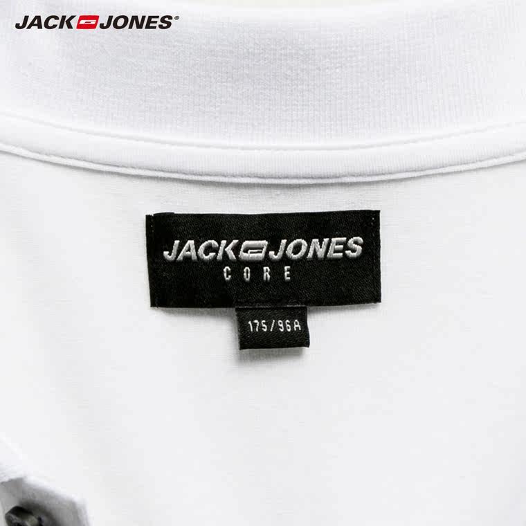 JackJones杰克琼斯含莱卡男商务合体直筒短袖POLO衫C|215206006