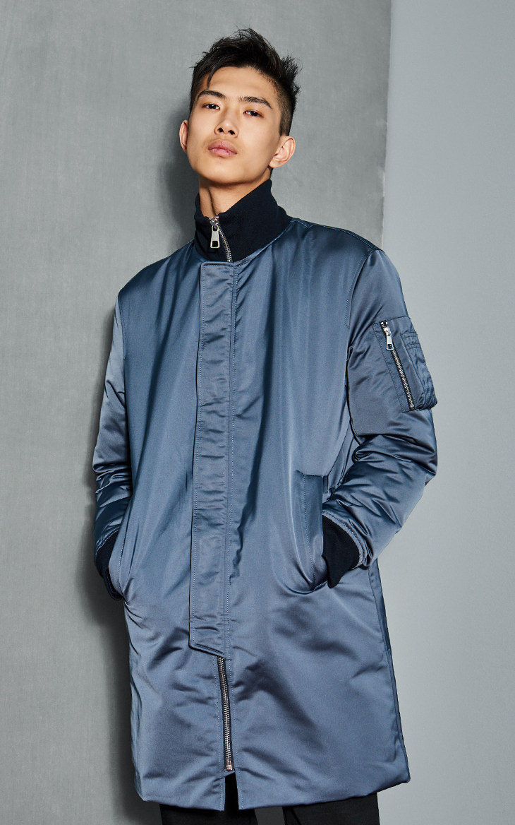 jackjones杰克琼斯冬男保暖中长款立领羽绒服夹克外套