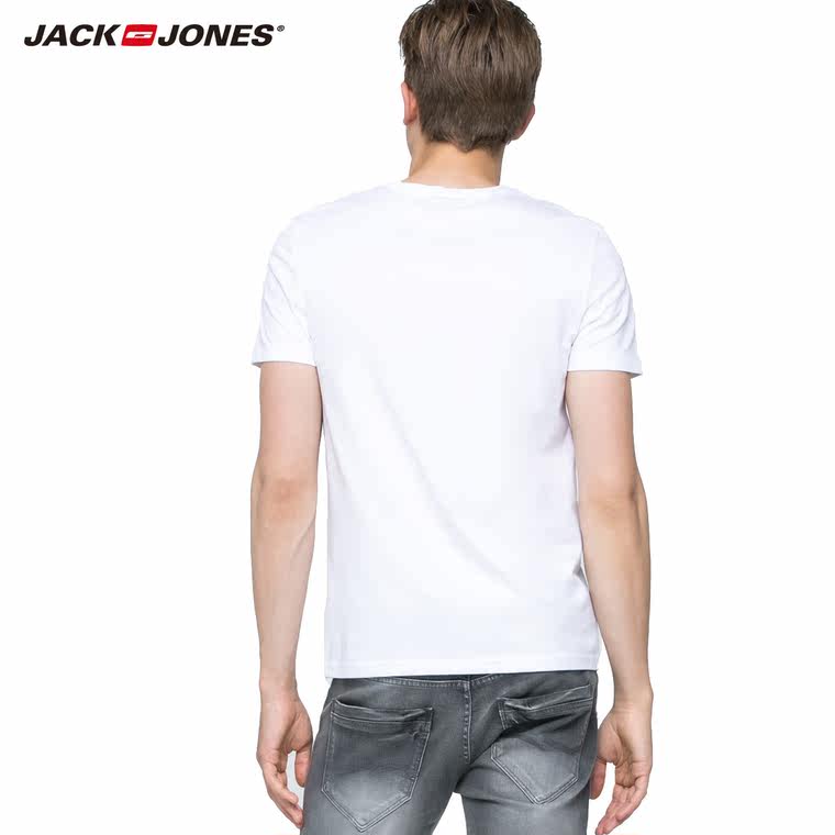 [人气5折包邮]杰克琼斯夏天纯棉修身印花男士短袖T恤E|215201072