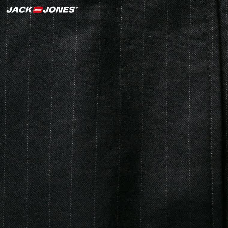 JackJones杰克琼斯纯羊毛男装修身小脚卷边休闲长裤秋E|215314011