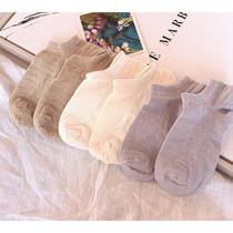 Imported Yarn Pure Hemp Sport Mens Boat Socks Linen Fitness Casual Pure Color No Bone Socks Bacteriostatic Hygroscopic Short Socks