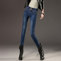 mularsa jeans Womens New Tide 2021 Korean summer high waist breasted tight pencil pants small feet pants