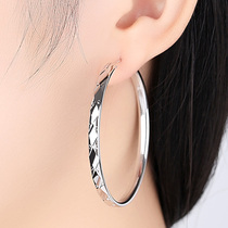 Sterling silver earrings female summer temperament big circle earrings 2021 New Tide advanced sense big ring earrings
