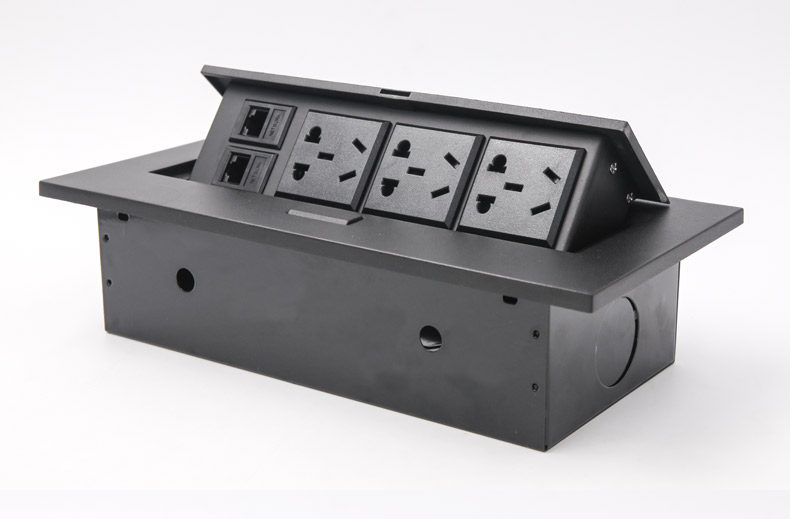 k221弹起式桌面插座多媒体接线插座电源面板锌合金线盒