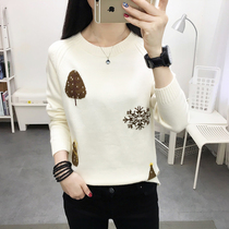 Sweater womens 2022 new sets of head round neckline shorts shorts easy to beat undershirt students fashion foreign air blouses