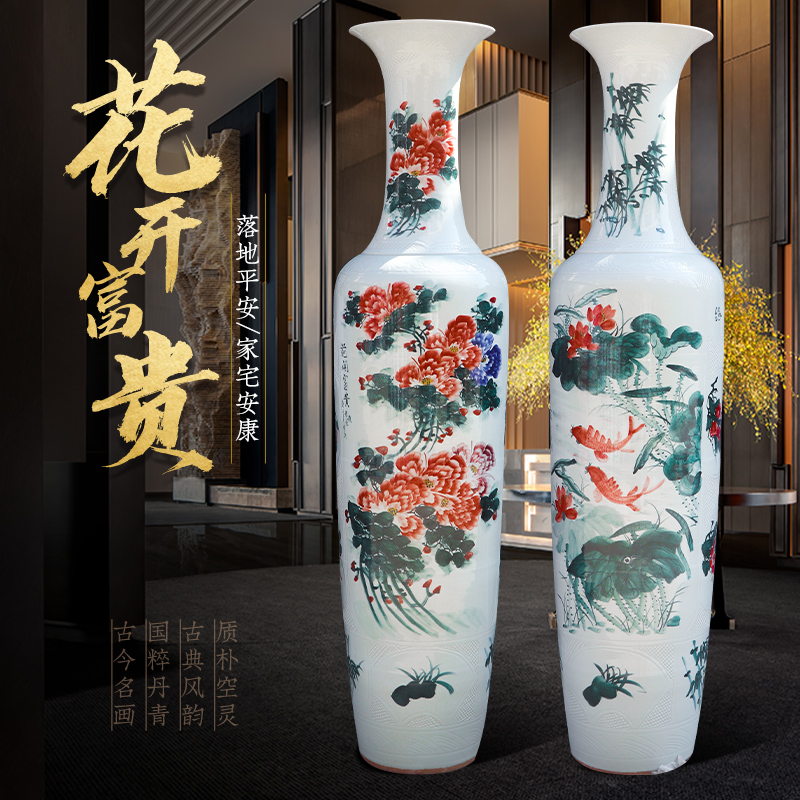 Jingdezhen ceramic hand - made the French hotel opening place large vases, Chinese style living room office decorations