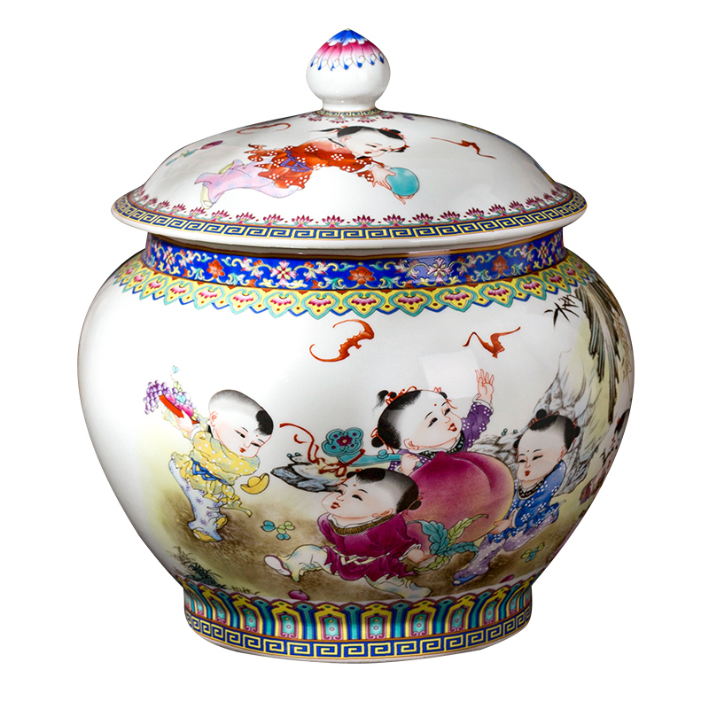 Jingdezhen ceramic prolong life caddy fixings copy yong zheng famille rose storage tank seal with cover Chinese style furnishing articles