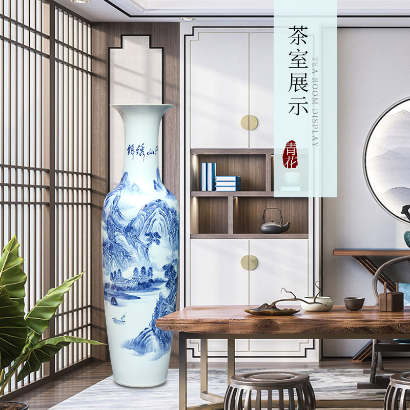 Jingdezhen ceramics hand - made porcelain vase of large Chinese style living room the opened flower arrangement home decoration company