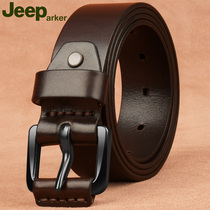 Counter youth belt Genuine leather needle buckle first layer cowhide vintage casual mens belt handmade jeans belt