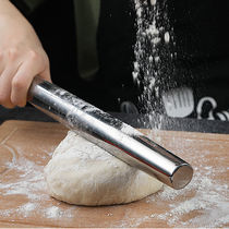 304 stainless steel household single-handed rolling pin stick dumpling skin handmade noodle baking tool artifact large thick