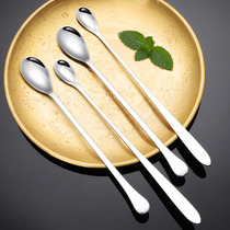304 stainless steel mini stirring spoon small number long handle coffee spoon milk tea dessert honey stirring spoon small spoon