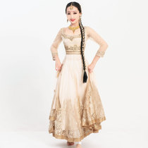 Indian dance Pakistan Performance Hand Drill Boutique Embroidered body Temperament Ana Stage Suit Gold