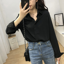 Autumn women 2020 new large size womens loose shirt 200 pounds fat sister thin top chiffon shirt women
