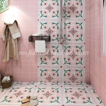 Kitchen wall tiles 300x600 Pink tiles Bathroom floor tiles 300x300 Toilet tiles Shower room floor tiles