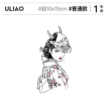 Net red model Tomie girl hand-painted tattoo sticker Waterproof long-lasting sexy flower arm Dark black Japanese Ukiyo-e geisha