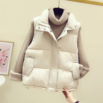 Cotton vest short 2021 autumn new laying down velvet wallet jacket and Korean laying vest shoulder