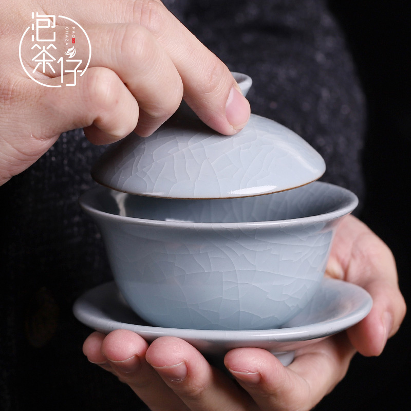 Your up only three ancient tureen single cup can keep the ice cracked piece of pottery and porcelain to use household small tea cups