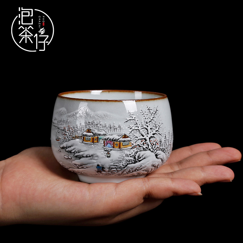 Tea seed, jingdezhen up manual pure hand - made ceramic masters cup kung fu Tea cup sample Tea cup but small Tea cups