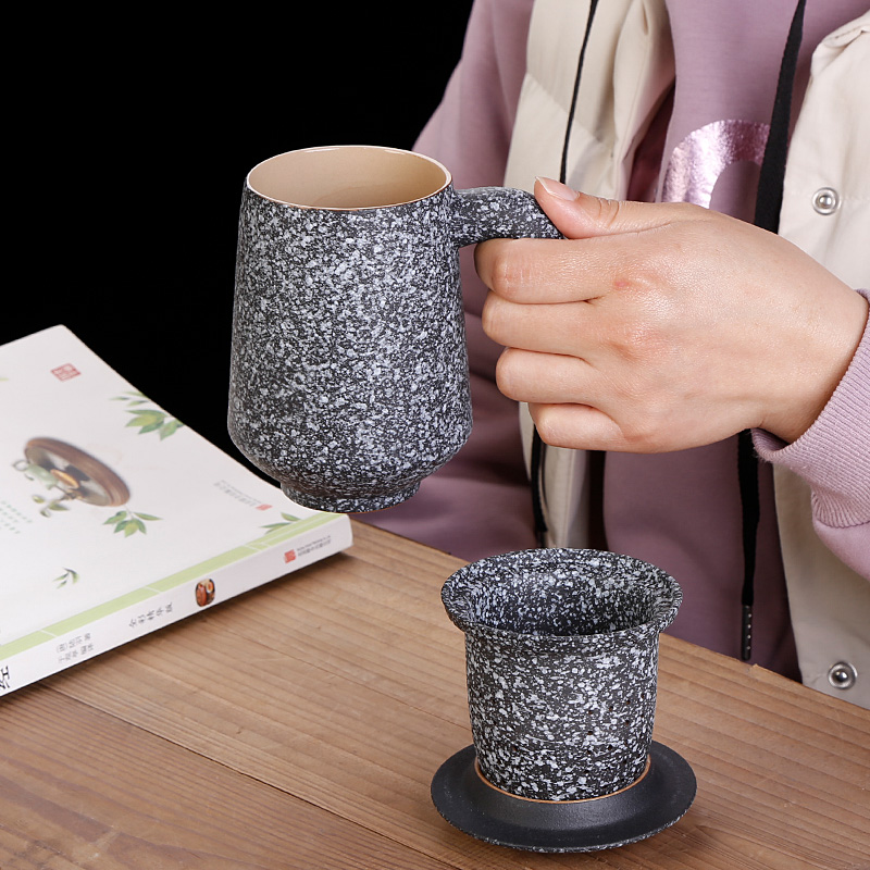 Soak medlar tea filter with cover the tea cups separate ceramic tea cup tea set office