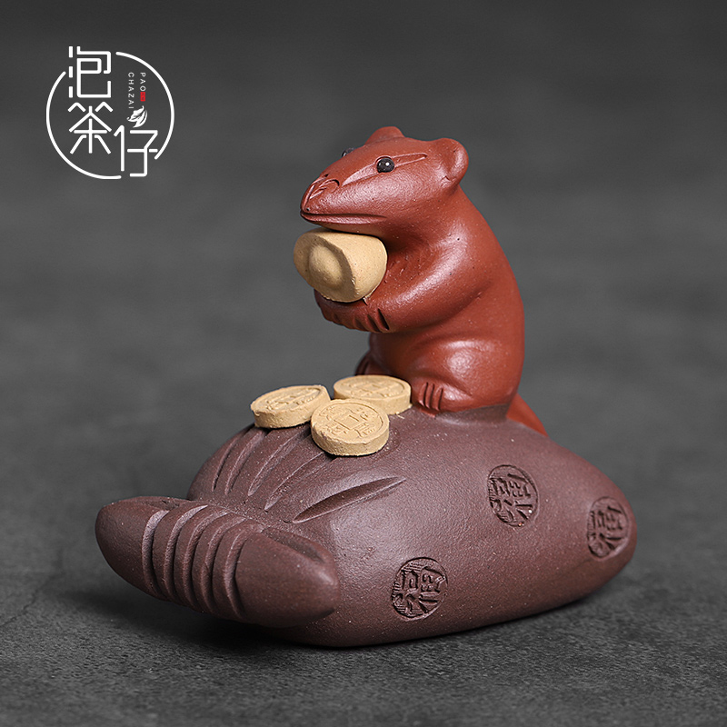 Tea seed kunfu Tea purple sand Tea pet rat small place Chinese zodiac zen Tea can keep individuality creative living room