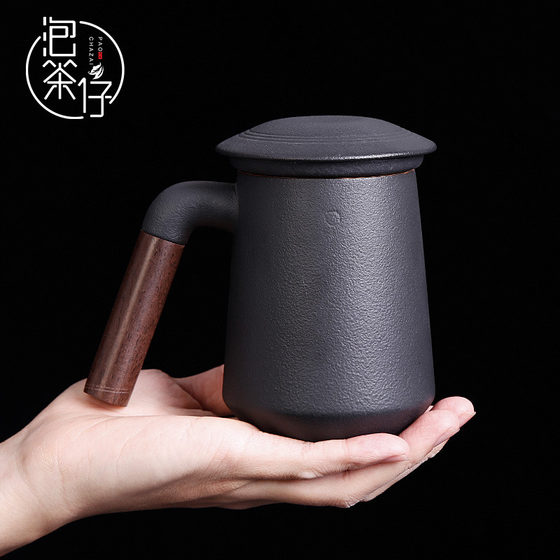 Soak medlar tea filter with cover the tea cups separate ceramic tea cup tea set office