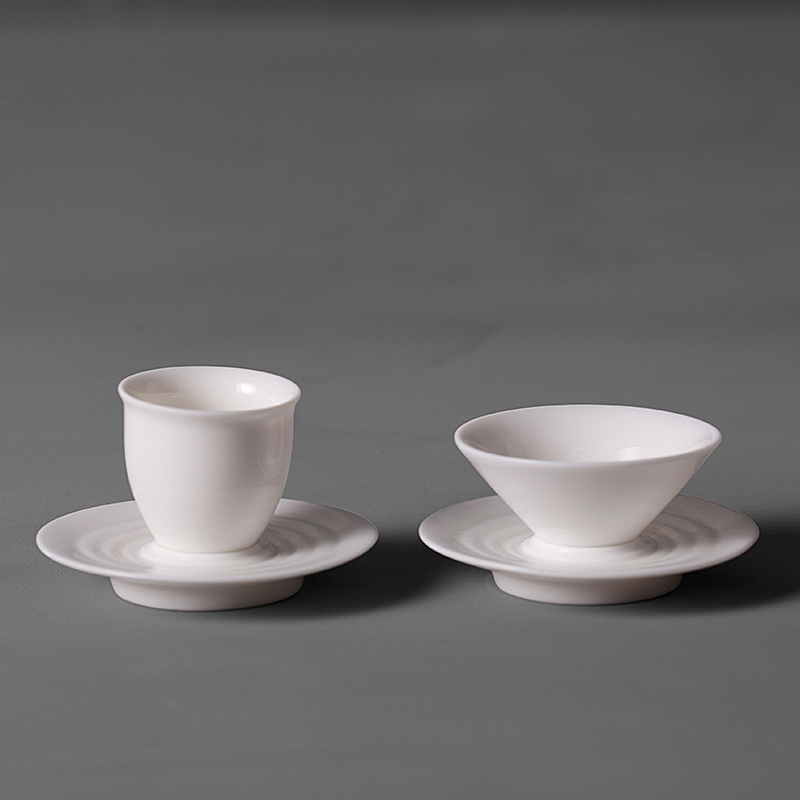 Dehua white porcelain ceramic cups kung fu master single thin foetus hat to single cup small jade porcelain tea cup single tea set