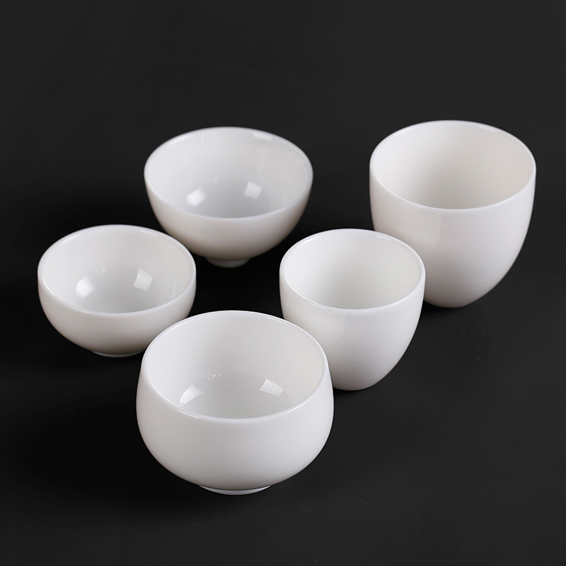 Ocean 's high white porcelain cup of kung fu tea set sample tea cup tea cup master cup, small cup of household ceramics