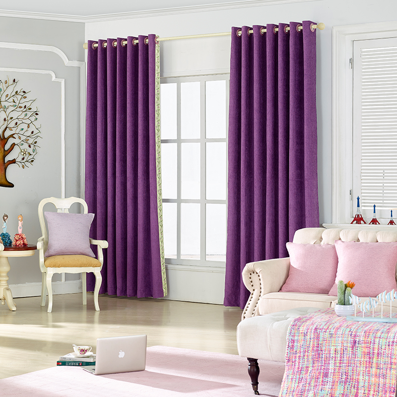 浪漫满屋拼接紫色定制窗帘成品客厅书房卧室. 来自艺帘之家 - 微博