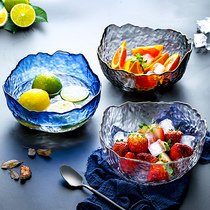 Phnom Penh Japanese Glass Fruit Salad Bowl Home Internet Red Creative Transparent Oat Nest Breakfast Nordic ins