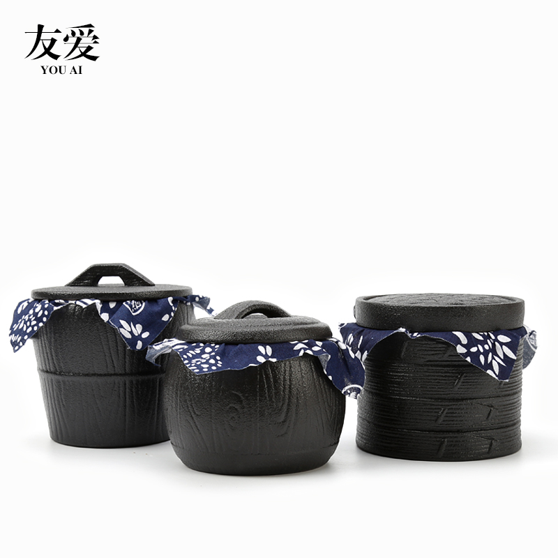 Black small POTS awake love zen tea pot of Black small Black small jar sealing ceramic POTS