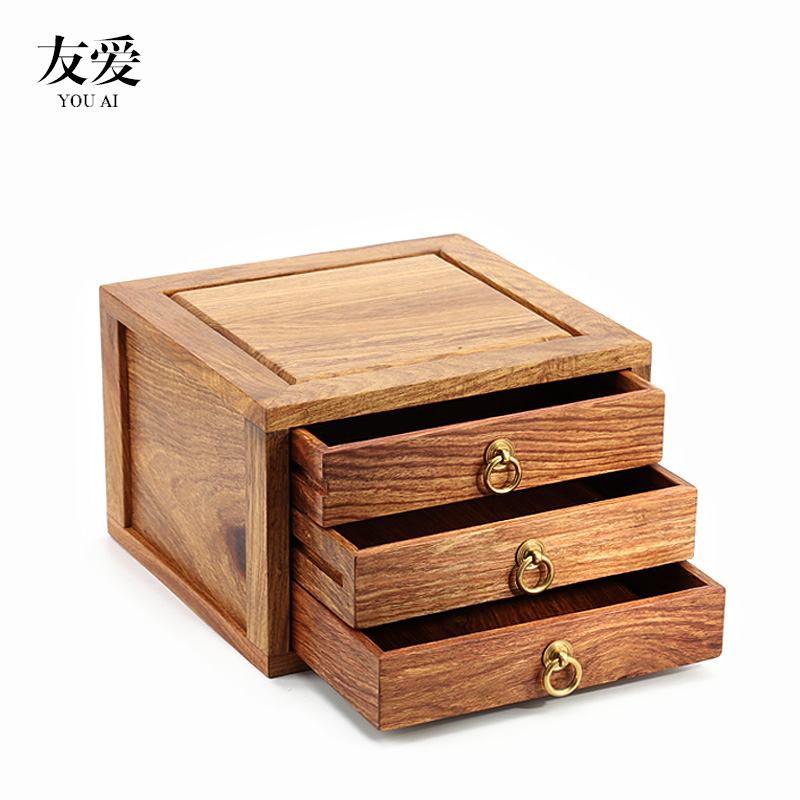 Love and multilayer puer tea box of kung fu tea caddy fixings tea tray by the pear wood tea tray tea accessories