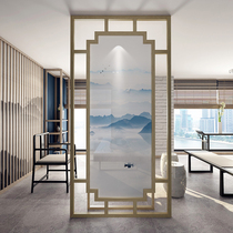 Modern minimalist Living room Restaurant Chinese-style Screen Partition Broken Door Hall Custom Xuan Hollowed-out Mobile Fashion Solid Wood Seat Screen