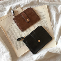 2021 Korean new product ins hot homemade dark multi-card slot short small coin wallet card case Mini card case