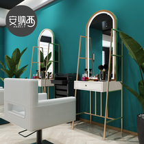 Beauty salon Photo studio makeup mirror Hair mirror table Light luxury wedding Barbershop Floor-to-ceiling hair salon special mirror