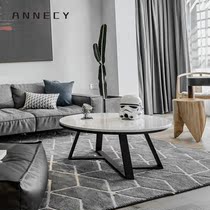 Marble coffee table Nordic Italian round design Net red Metal craft Light luxury small apartment living room household tea table