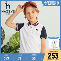 hazzys kids boys polo shirt summer new big kids short sleeve collar top