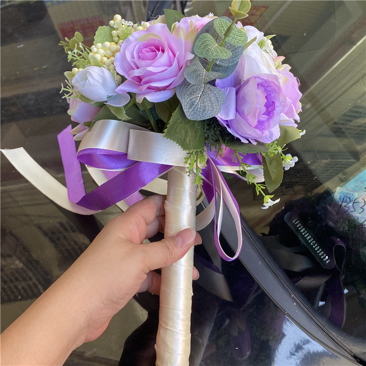 新娘手捧花2021新款韩式婚礼新郎接亲花球创意婚纱摄影道具手抛花