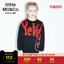 little moco children's spring autumn discount girls mid-length knitted sweater dress pure cotton dress