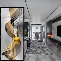 Modern Art Glass Partition Wall Solid Screen Living Room Genguan Frosted Euphotic Steel 3D Abstract Elk Deer