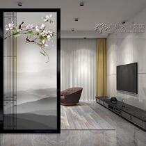 Minimalist Art Glass Screen Partition Living Room Genguan Small Household Type Dry Wet Zone Entry Frosted Light Transmission Light Lavish Flowers