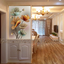 Art glass screen partition double-sided frosted carved transparent tempered 3d craft porch living room home decoration wall