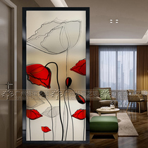 New Art glass home decoration partition frosted transparent carved carved living room entrance aisle background Wall Flower
