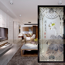European art glass partition frosted decoration living room screen porch crossing door carved tempered glass