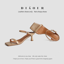 (Hanging shop) Mueller shoes ~ New genuine leather open-toes fine with sandals women wear high heels and a small crowd