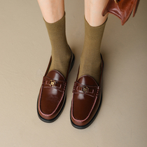 ins giants good wear ~ self-leaving retro small leather shoes sloth a foot pedal Lefoe shoes women genuine leather flat bottom single shoes