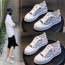 2022 New Single Shoes Woman Summer Overdraft Flat Bottom Casual Shoes Sport Breathable Women Shoes Korean Version Laces Deep