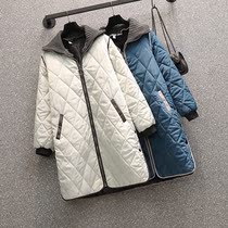 Middle Aged Big Code Woman 2021 Winter New Fat Mom Conspicuded Cotton Clot Cotton Padded Jacket With long Down Cotton Clothing