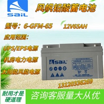 Sail storage battery 12V65AH lead-acid free maintenance 6-GFM-65 DC screen UPS EPS room lighting spare