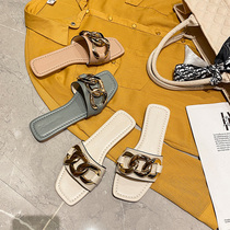 Net red slippers womens summer wear 2021 new summer summer out beach fashion flat sandals