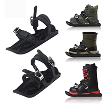 Mini snowboard winter outdoor ski equipment adult metal BOA adjustable free double board ski shoes